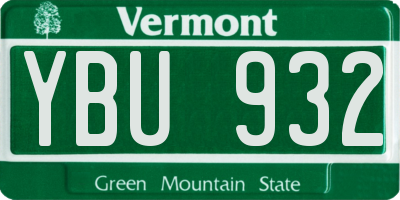 VT license plate YBU932