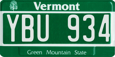 VT license plate YBU934