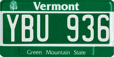 VT license plate YBU936
