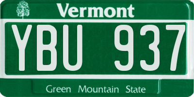 VT license plate YBU937