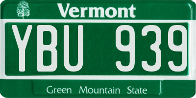 VT license plate YBU939
