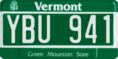 VT license plate YBU941