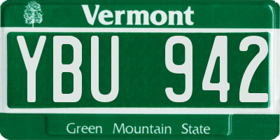 VT license plate YBU942