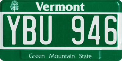 VT license plate YBU946