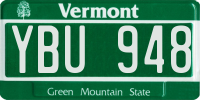 VT license plate YBU948