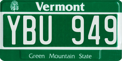 VT license plate YBU949