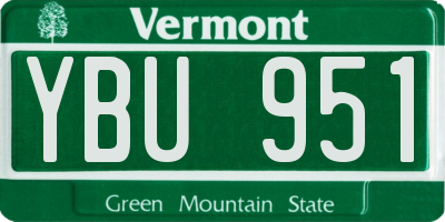 VT license plate YBU951