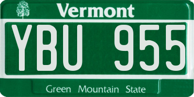VT license plate YBU955