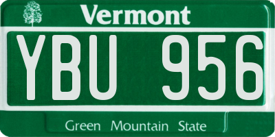 VT license plate YBU956