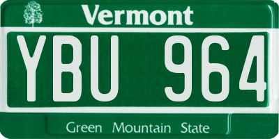 VT license plate YBU964