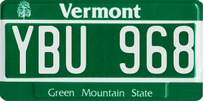 VT license plate YBU968