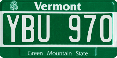 VT license plate YBU970