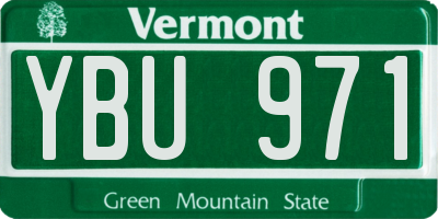 VT license plate YBU971