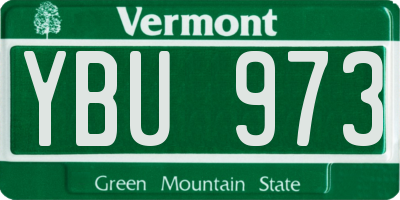 VT license plate YBU973