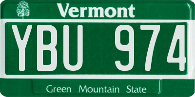 VT license plate YBU974