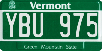 VT license plate YBU975