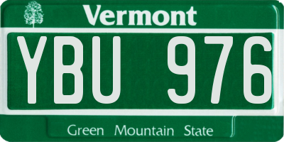 VT license plate YBU976