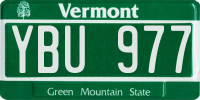 VT license plate YBU977