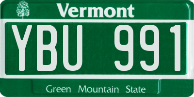 VT license plate YBU991