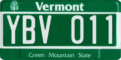 VT license plate YBV011