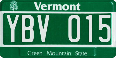 VT license plate YBV015