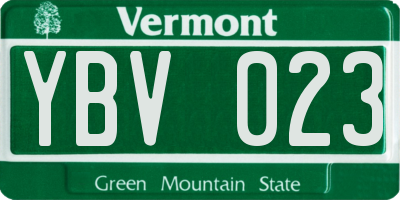 VT license plate YBV023