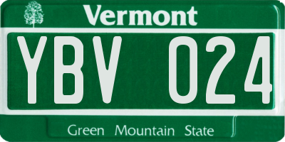 VT license plate YBV024