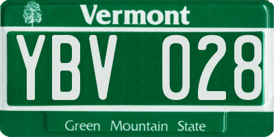 VT license plate YBV028