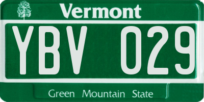 VT license plate YBV029