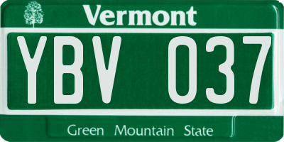 VT license plate YBV037