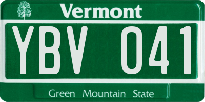 VT license plate YBV041