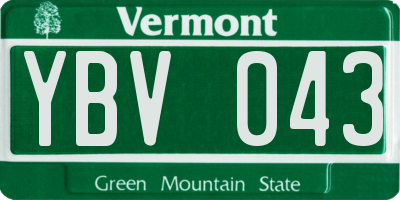 VT license plate YBV043