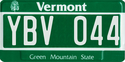 VT license plate YBV044