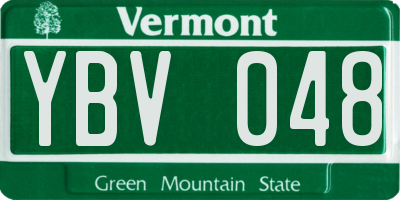 VT license plate YBV048