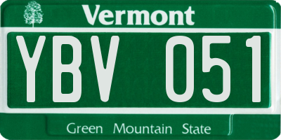 VT license plate YBV051