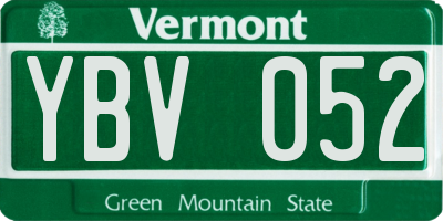 VT license plate YBV052