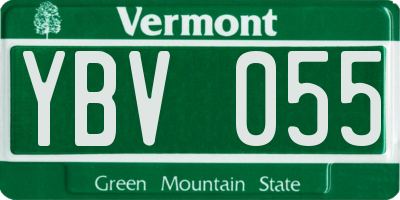 VT license plate YBV055