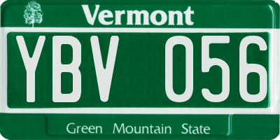 VT license plate YBV056