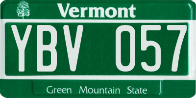 VT license plate YBV057