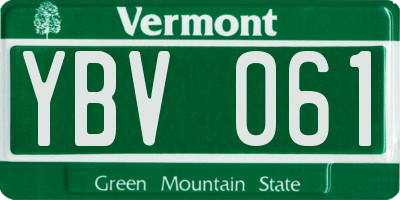 VT license plate YBV061