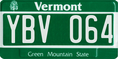 VT license plate YBV064