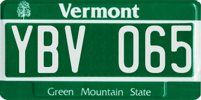 VT license plate YBV065