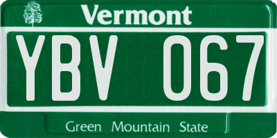 VT license plate YBV067