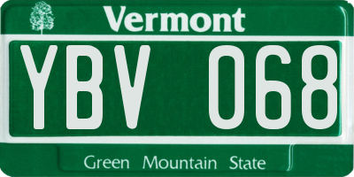 VT license plate YBV068