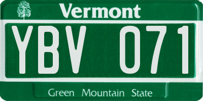 VT license plate YBV071