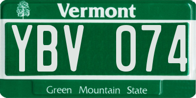 VT license plate YBV074