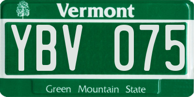 VT license plate YBV075