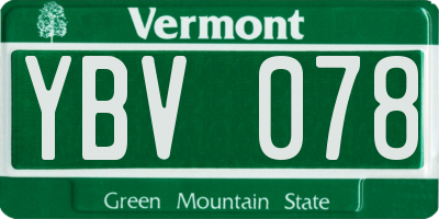 VT license plate YBV078
