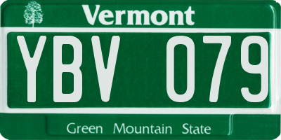 VT license plate YBV079
