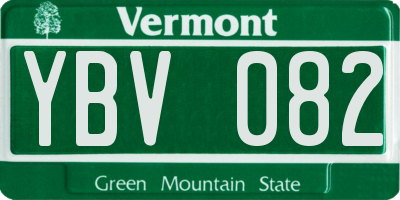 VT license plate YBV082